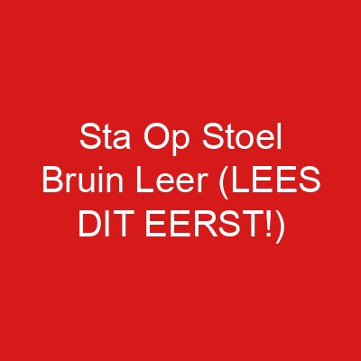 Sta Op Stoel Bruin Leer (LEES DIT EERST!)