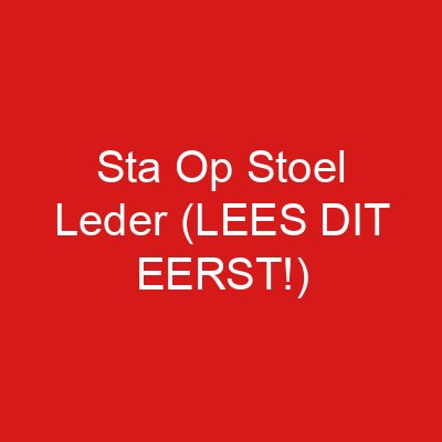 Sta Op Stoel Leder (LEES DIT EERST!)