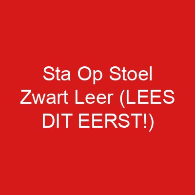 Sta Op Stoel Zwart Leer (LEES DIT EERST!)